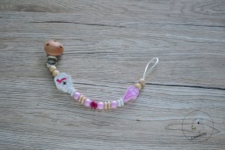 Schnullerkette Eisbär Rosa