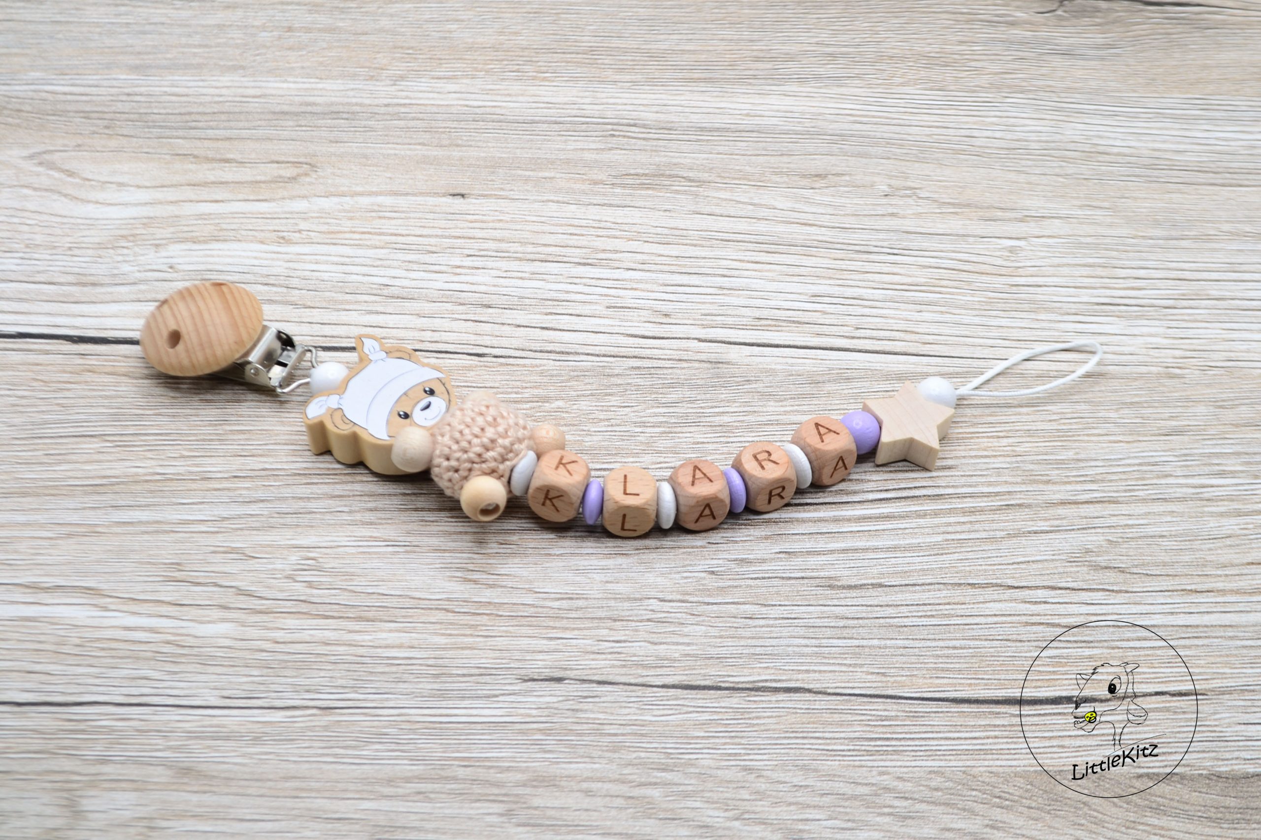 Schnullerkette Bärchen (personalisiert)