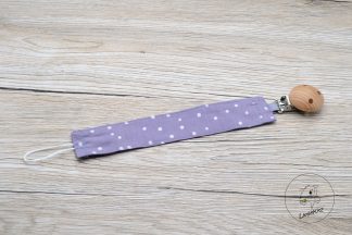 Schnullerkette gepunktet lila