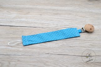 Schnullerkette gepunktet blau