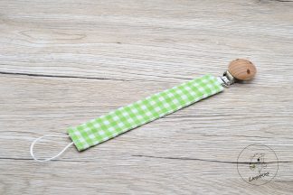Schnullerkette kariert grün