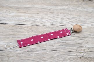 Schnullerkette gepunktet rot
