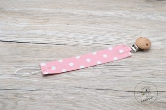 Schnullerkette gepunktet rosa
