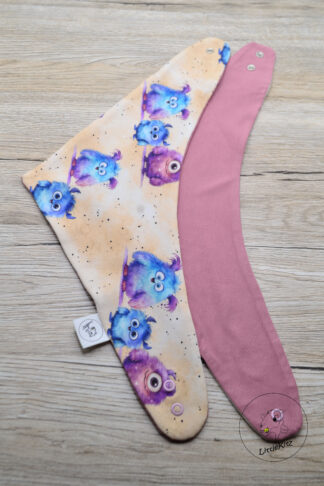 Dreieckstuch Monster rosa
